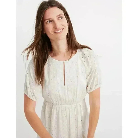 Madewell Eyelet Tassel-Tie Mini Dress Size 10 - Picture 3 of 14